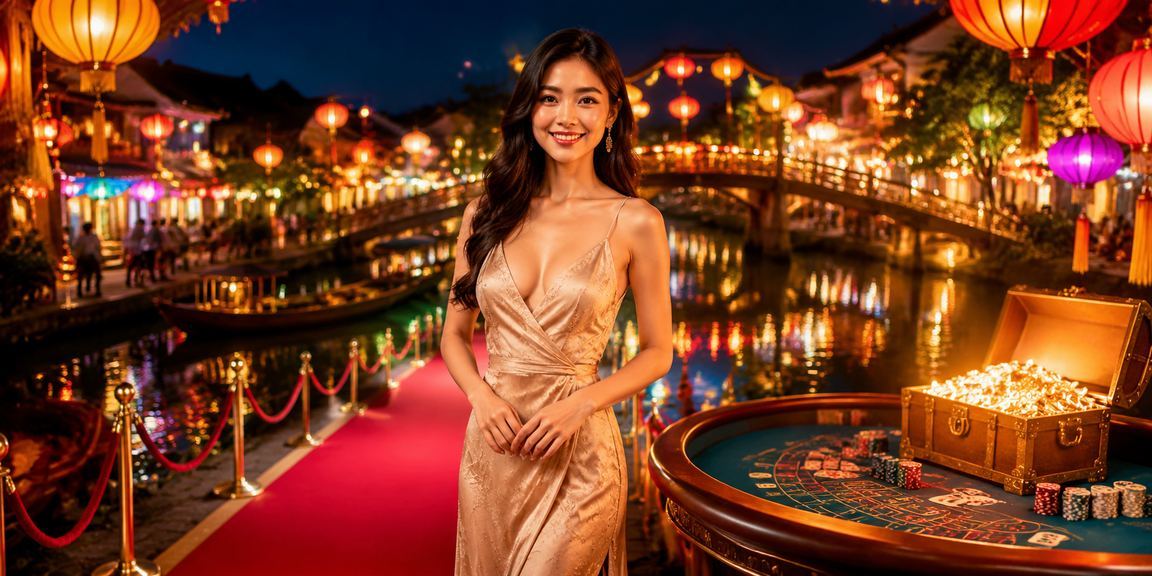 Màn hình bàn Baccarat ban đêm tại Hội An – minh họa giao diện Live Casino t888